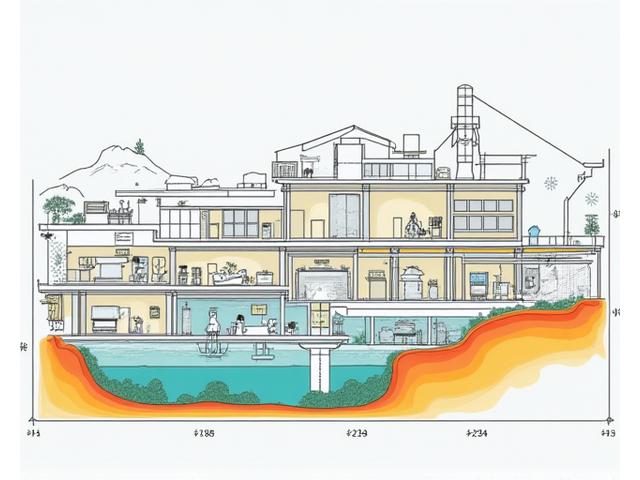 地熱システムと既存の温泉施設設備（ボイラー、配管など）がシームレスに接続されている技術図